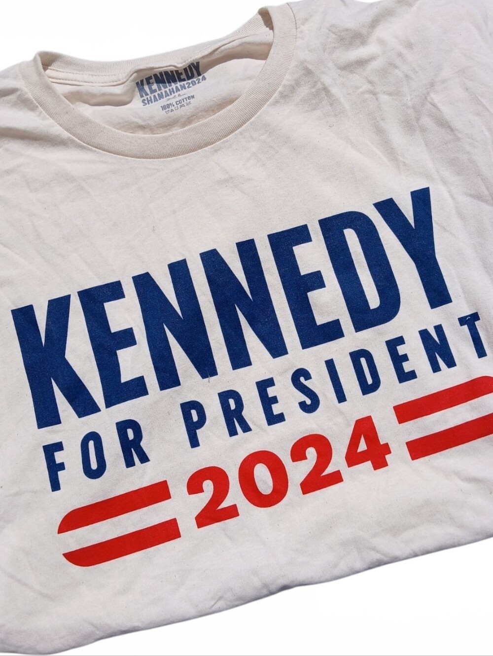 Kennedy For President 2024 Mens Graphic Tee - White/Blue/Red Size XL
